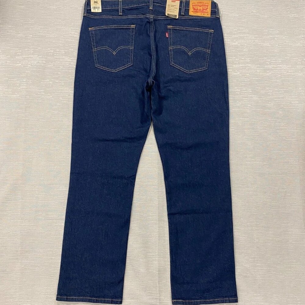 Levis 514 Jeans Mens 40 x 32 Straight Leg Regular Fit Dark Wash Denim